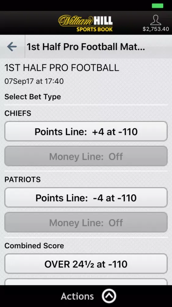 Zrzuty ekranu Peppermill Sportsbook