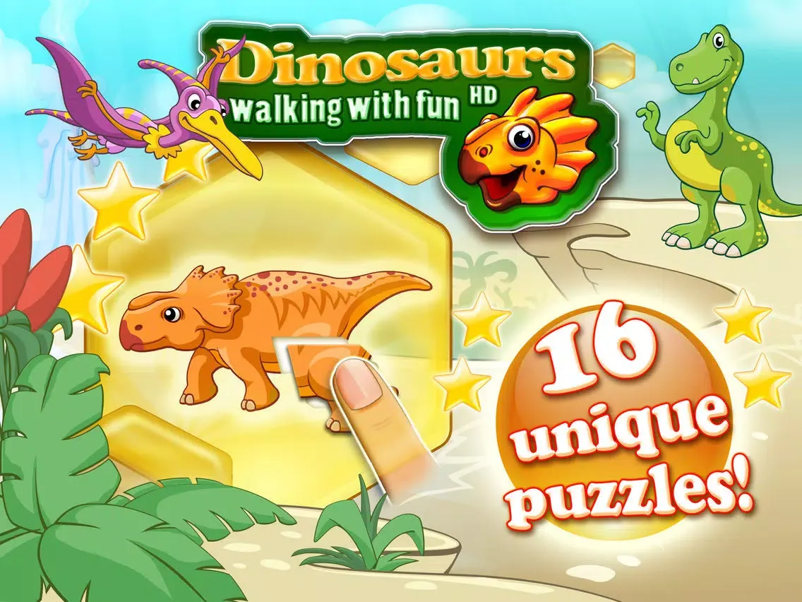 Tangkapan skrin Dinosaurs walking with fun HD jigsaw puzzle XL iPad 