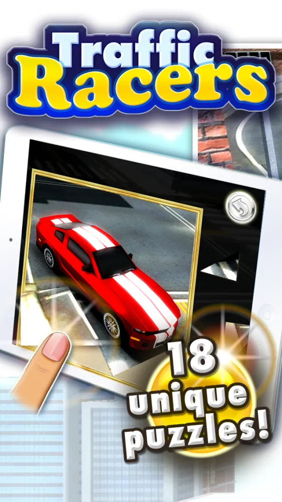 Traffic racers 3D jigsaw puzzles for toddlers, kids and teenagers with muscle cars, street rod and a classic car puzzle Screenshots