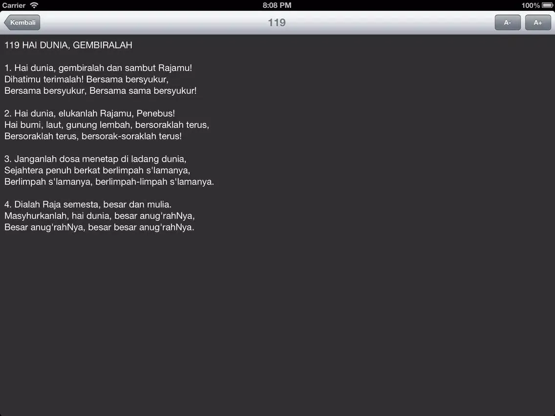 KidungJemaat iPad  Screenshots