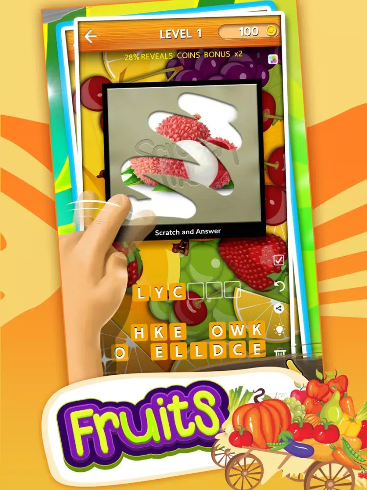 Tangkapan skrin Scratch the picture of fruits Pro iPad 