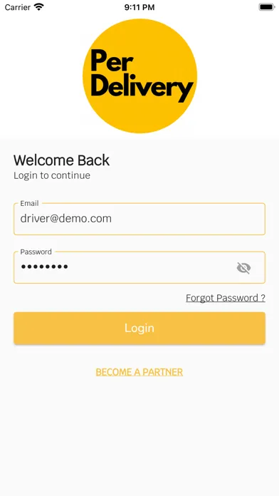 PerDelivery Driver Screenshots