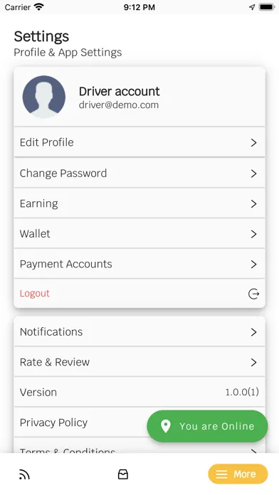 PerDelivery Driver Screenshots