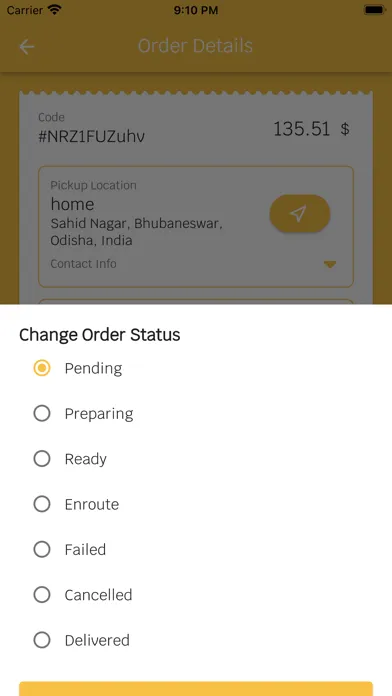 Zrzuty ekranu PerDelivery Vendor