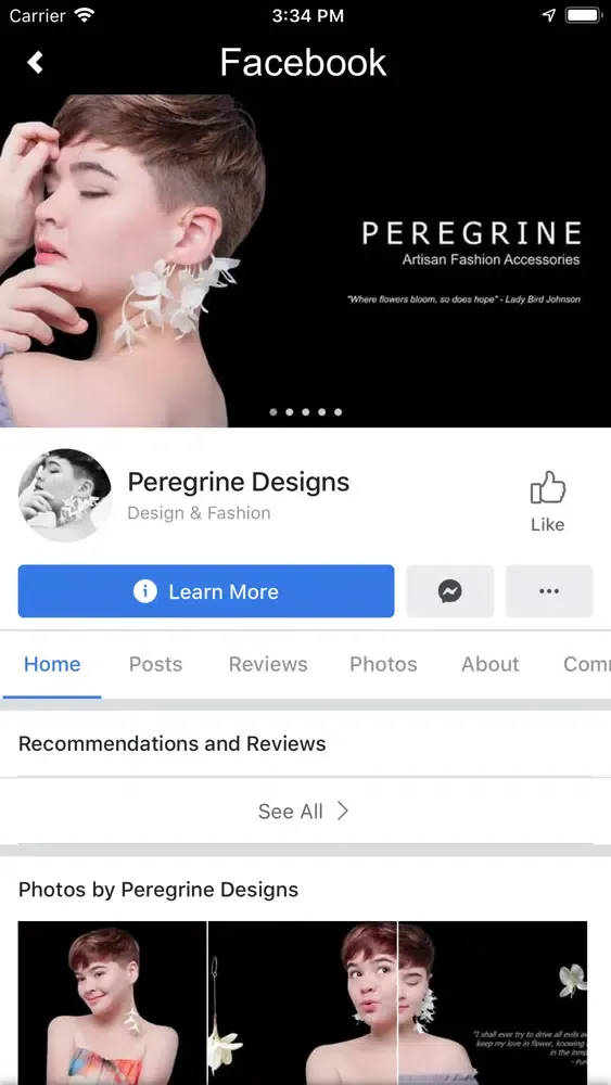 Ảnh chụp màn hình của PEREGRINE DESIGNS