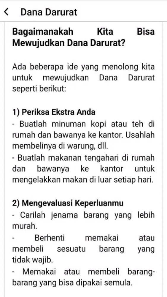 Zrzuty ekranu Perencanaan Keuangan