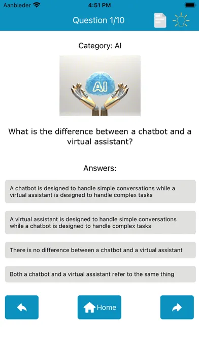 Ảnh chụp màn hình của AI Quiz