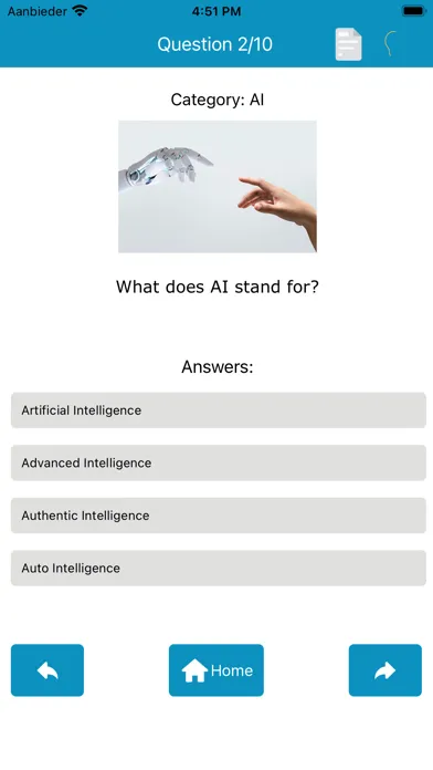 Ảnh chụp màn hình của AI Quiz
