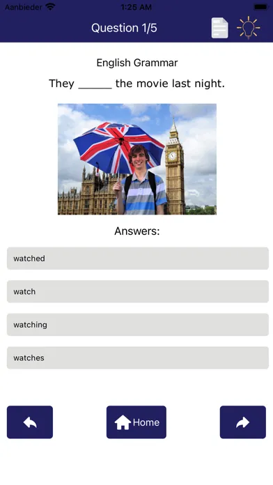 English Grammar Quiz স্ক্রিনশট
