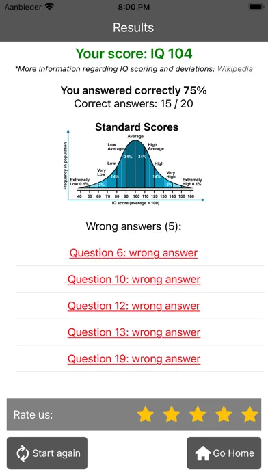 Ảnh chụp màn hình của Perfect IQ Test Pro