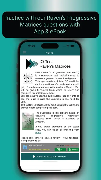 Capturas de tela do IQ Test: Raven's Matrices