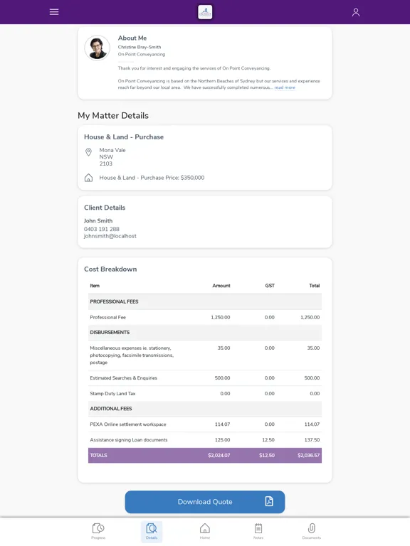 On Point Conveyancing iPad  স্ক্রিনশট