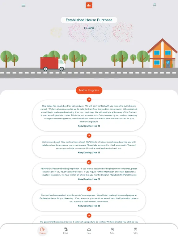 Capturas de tela do RM Property Conveyancing iPad 