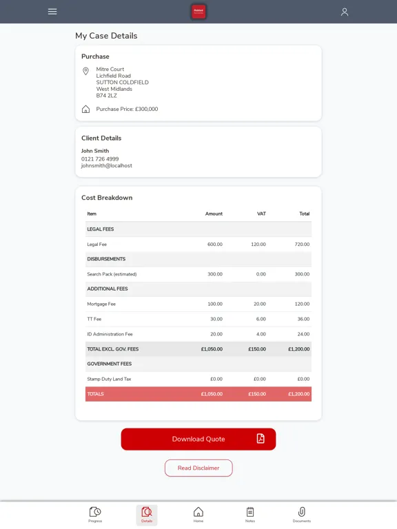 Pickford Solicitors iPad  Screenshots