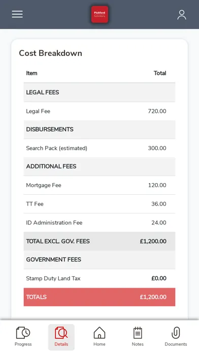 Pickford Solicitors Screenshots