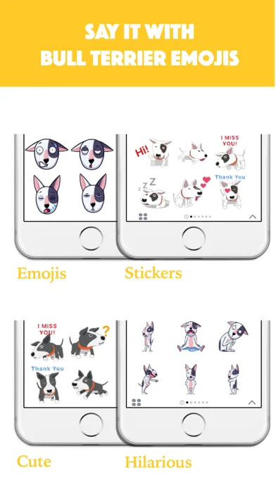 Bull Terrier Emoji Keyboard Screenshots