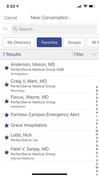 PerfectServe Practitioner Screenshots