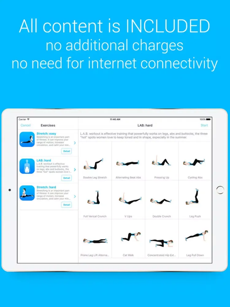 LAB Workout - LAB Workout - Your Personal Fitness Trainer for your legs, abs and buttocks iPad  Screenshots