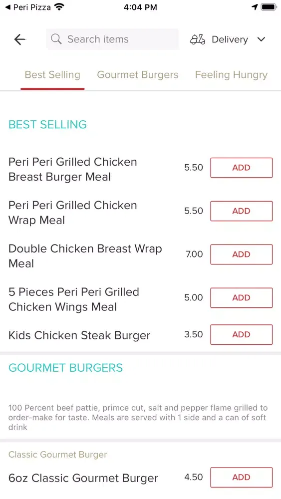 Tangkapan skrin Peri Peris Chicken Gloucester