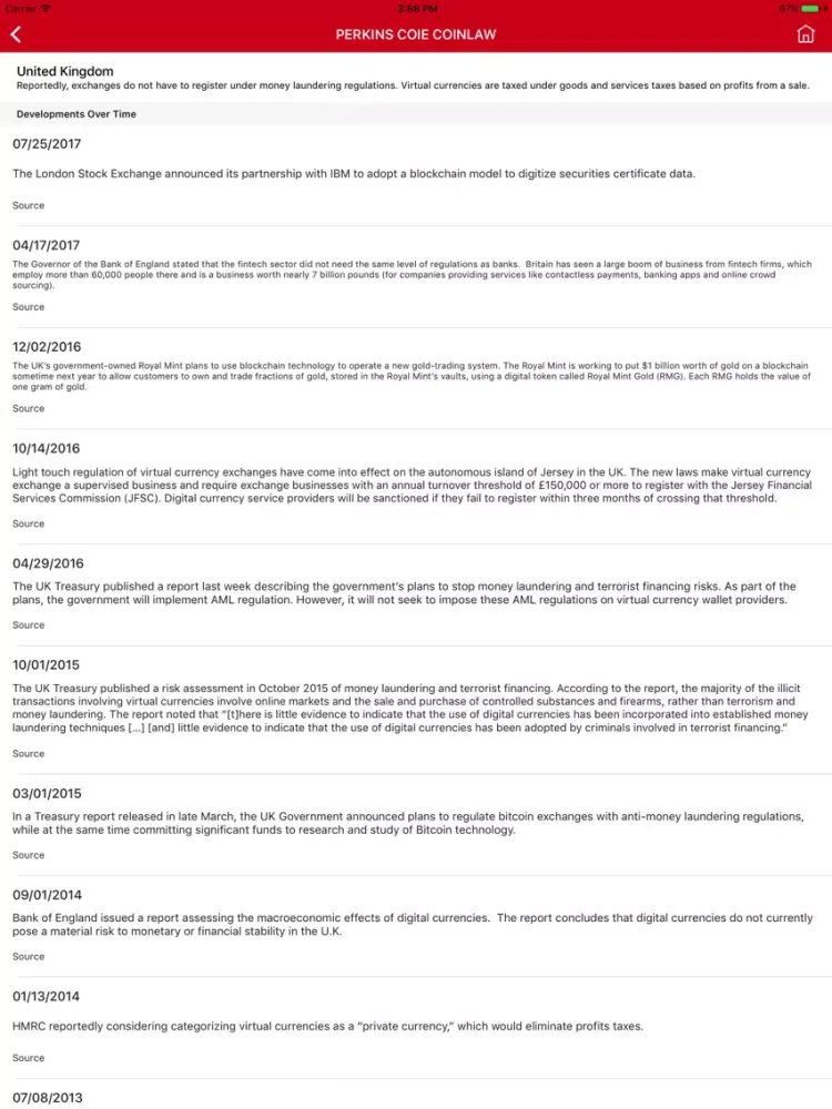 Скриншоты Perkins Coie CoinLaw iPad 