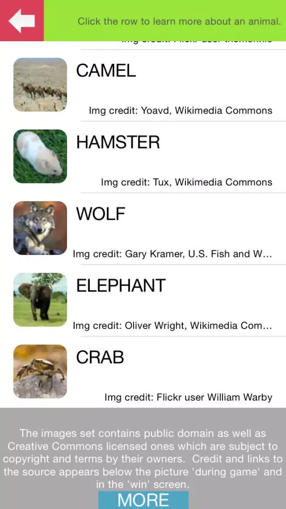 What's The Animal Name (100 Puzzles) سکرین شاٹس