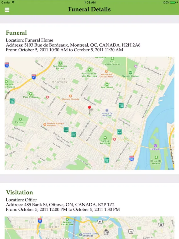 Capturas de pantalla de PermaVita Memorials iPad 