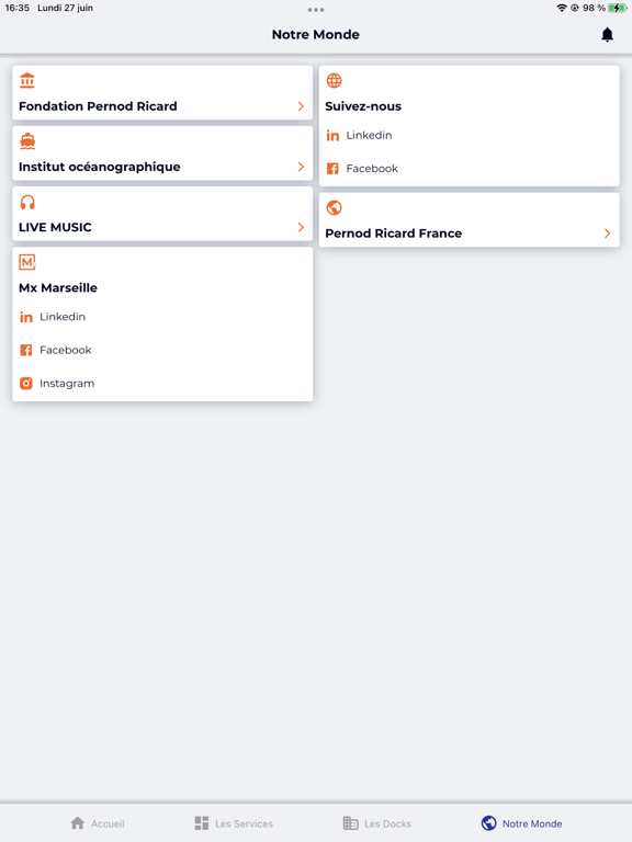 Pernod Ricard France Les Docks iPad  Screenshots