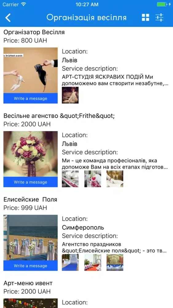 Capturas de tela do Wedding Market