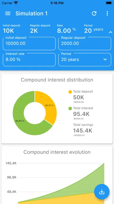 Compound interests calculator 스크린샷