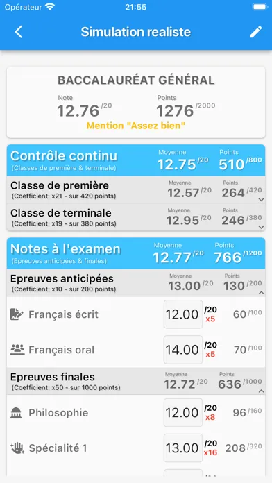 Screenshot di Simulations au Baccalauréat