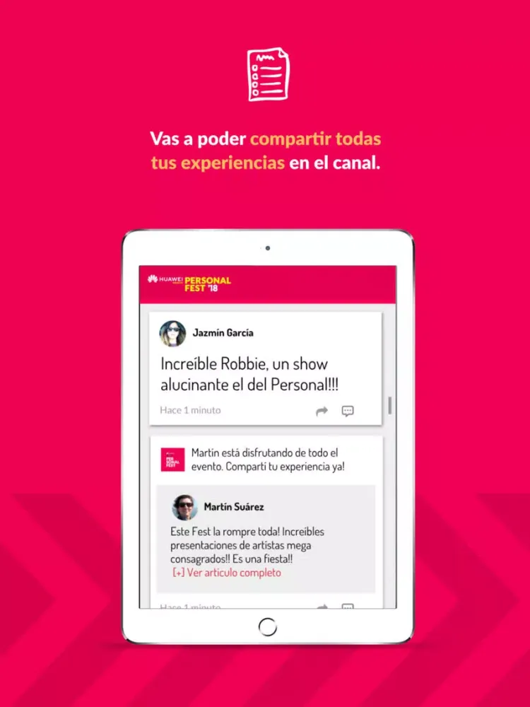 Ảnh chụp màn hình của Personal Fest iPad 