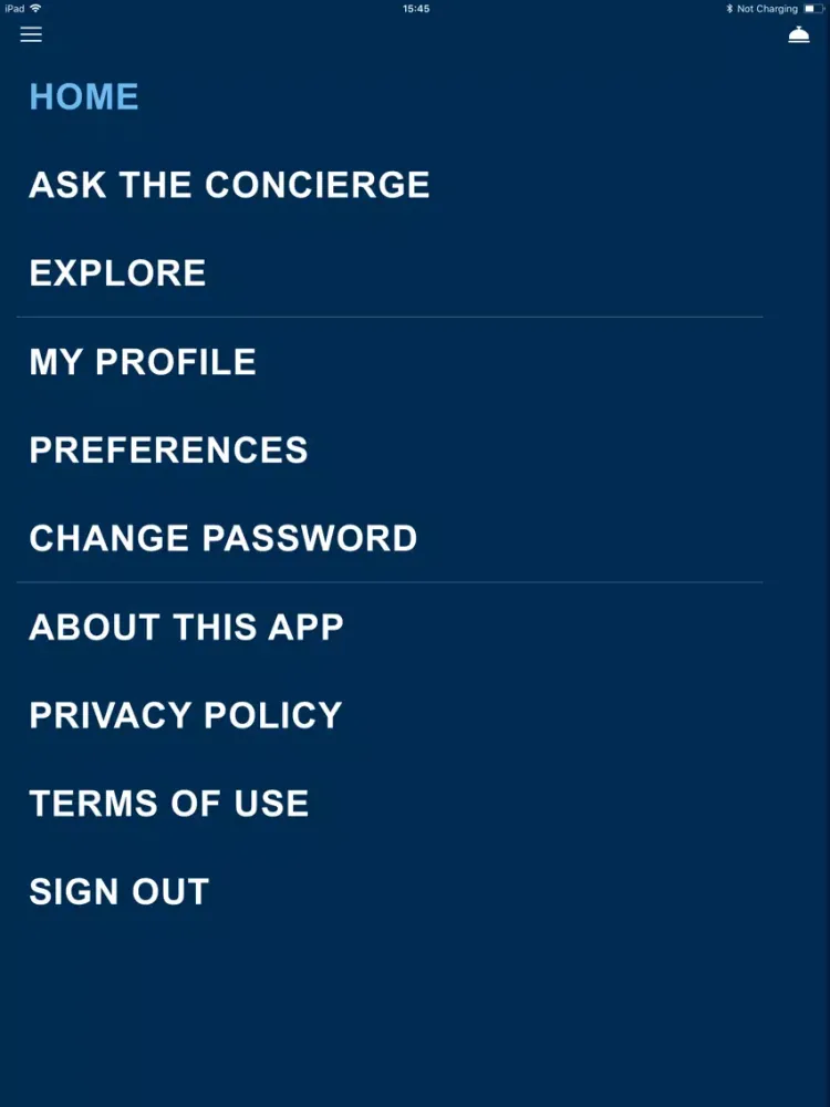 Ảnh chụp màn hình của Personal Concierge Service iPad 