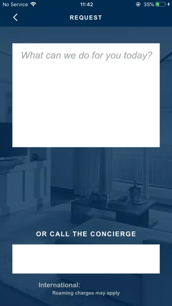 Ảnh chụp màn hình của Personal Concierge Service