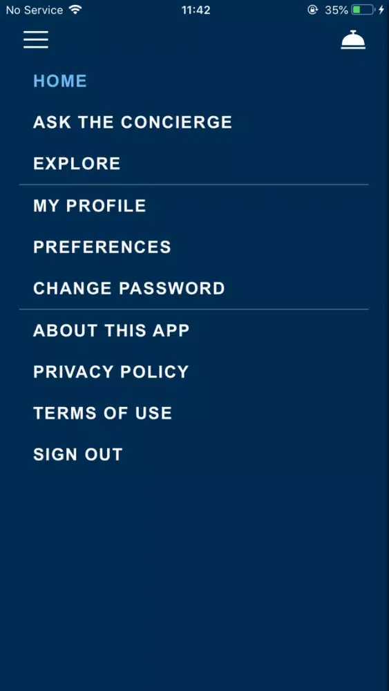 Ảnh chụp màn hình của Personal Concierge Service