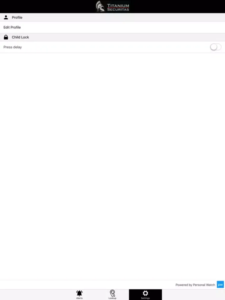 Titanium Securitas iPad  Screenshots