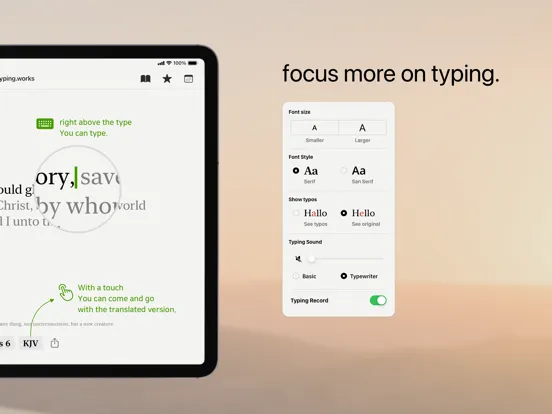 Bible+typing.works iPad  Screenshots