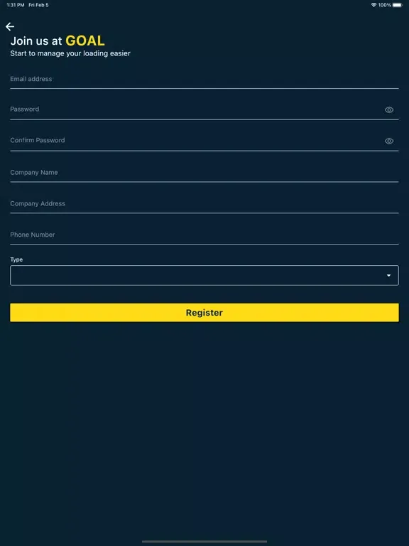 GOAL - GO App for Loading iPad  Screenshots