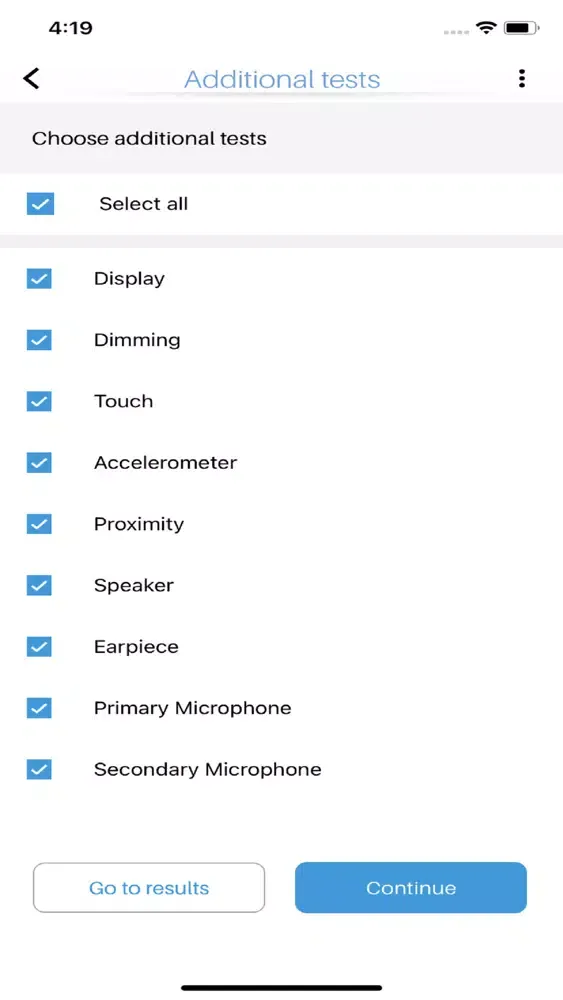 Captures d'écran de Pervacio Mobile Diagnostics