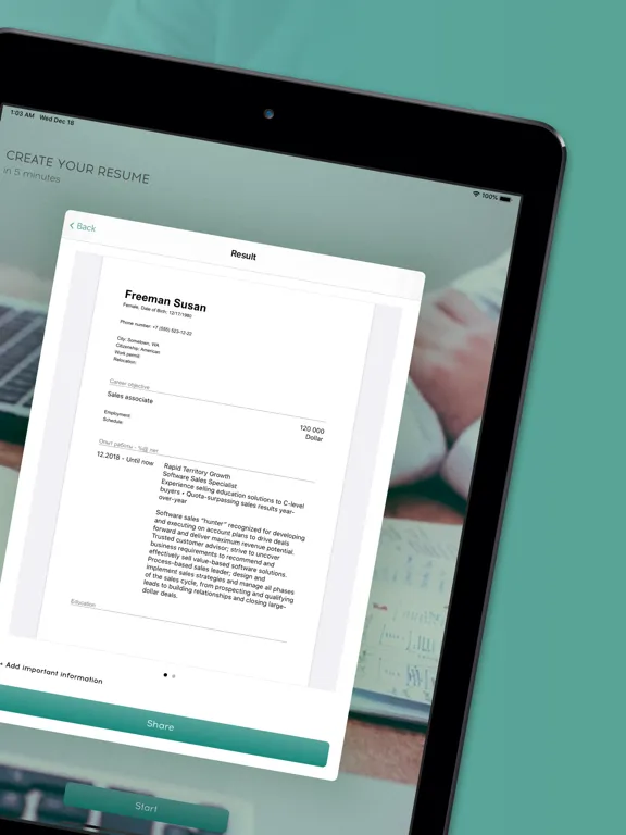 Quick Resume Maker: Template iPad  স্ক্রিনশট