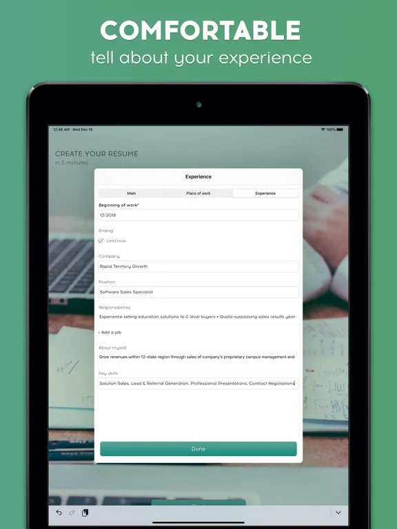 Quick Resume Maker: Template iPad  স্ক্রিনশট