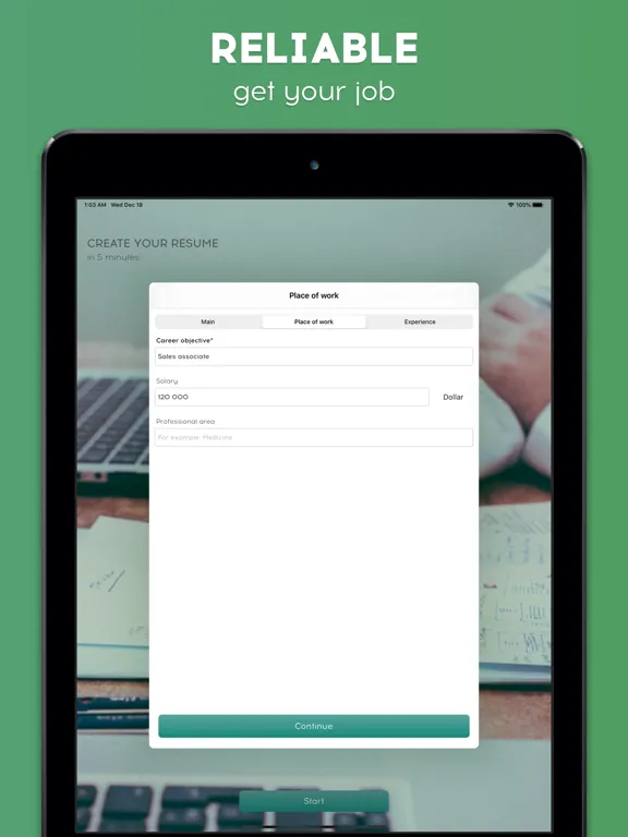 Quick Resume Maker: Template iPad  স্ক্রিনশট