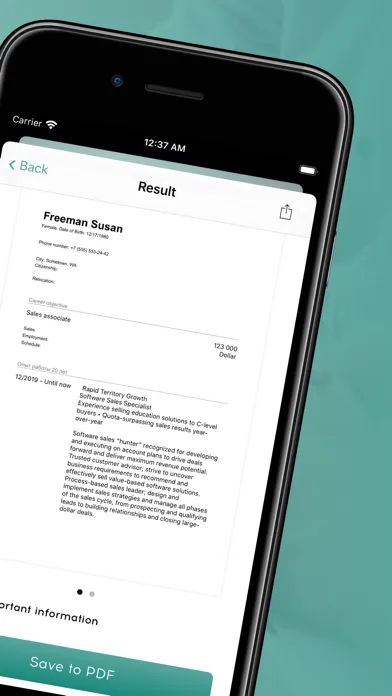 Quick Resume Maker: Template স্ক্রিনশট