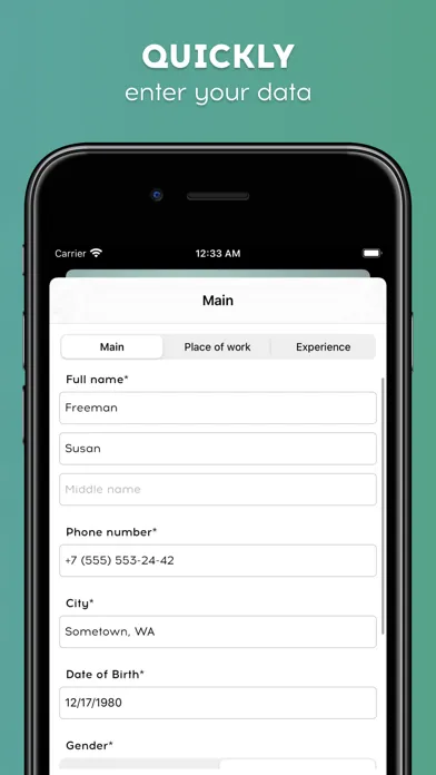 Quick Resume Maker: Template স্ক্রিনশট