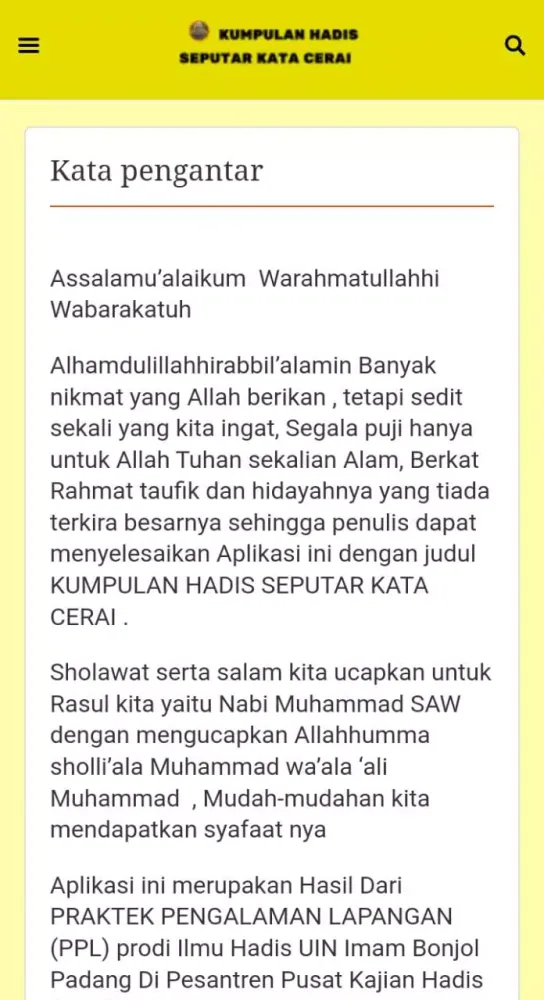 Captures d'écran de Hadis Seputar Kata Cerai