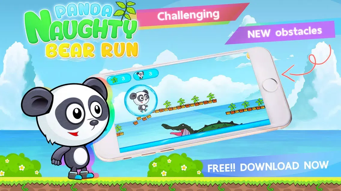 Capturas de tela do Panda Naughty Bear Run
