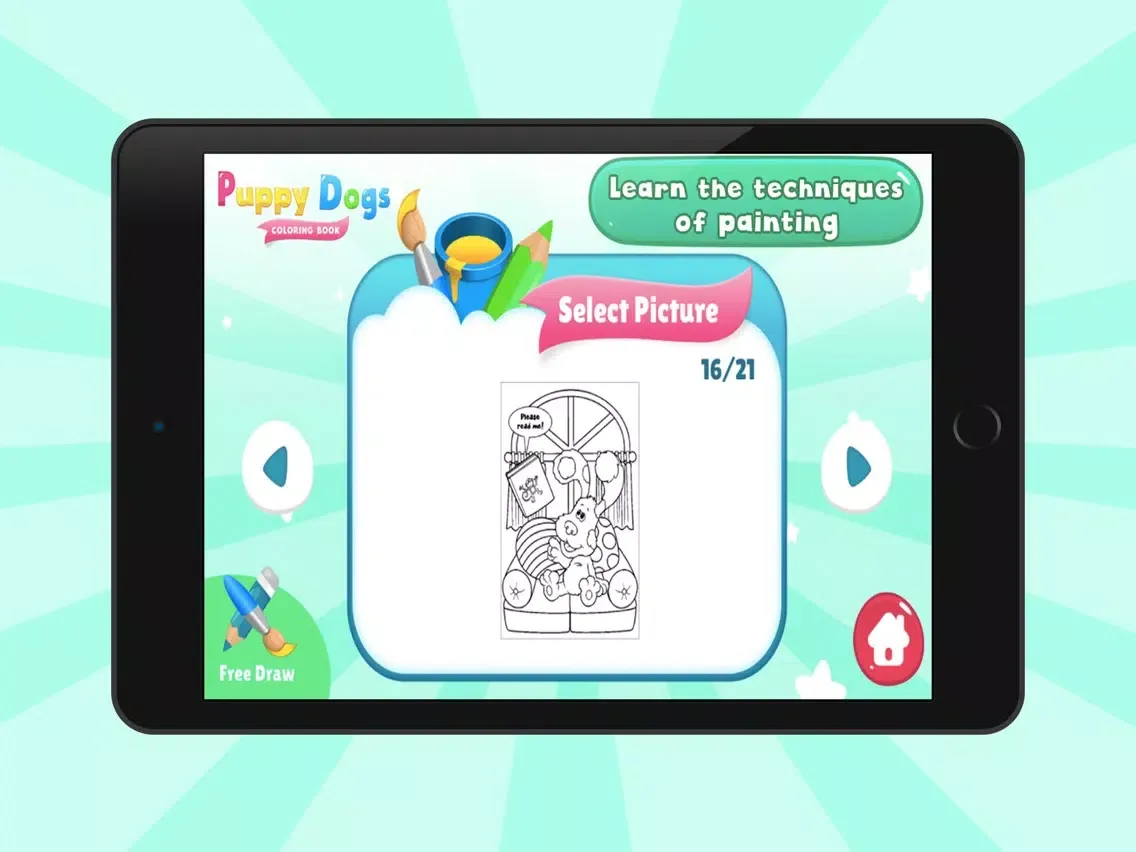 Ảnh chụp màn hình của Puppy Dogs Coloring Books iPad 