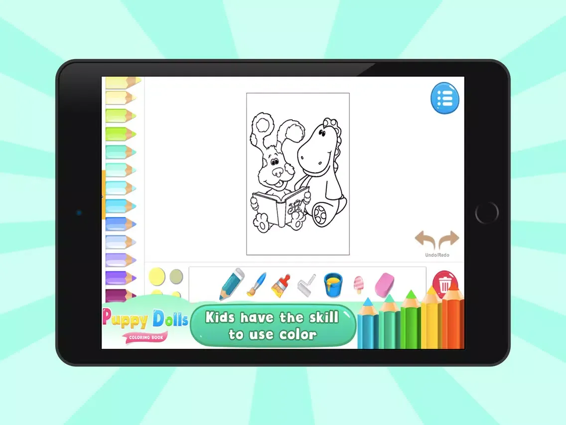 ภาพหน้าจอของ Puppy Dolls Coloring Books iPad 