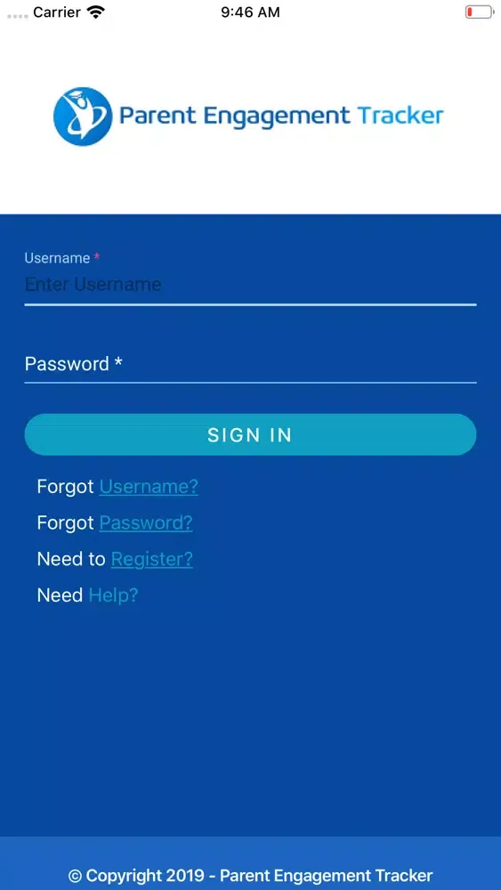 Tangkapan skrin Parent Engagement Tracker