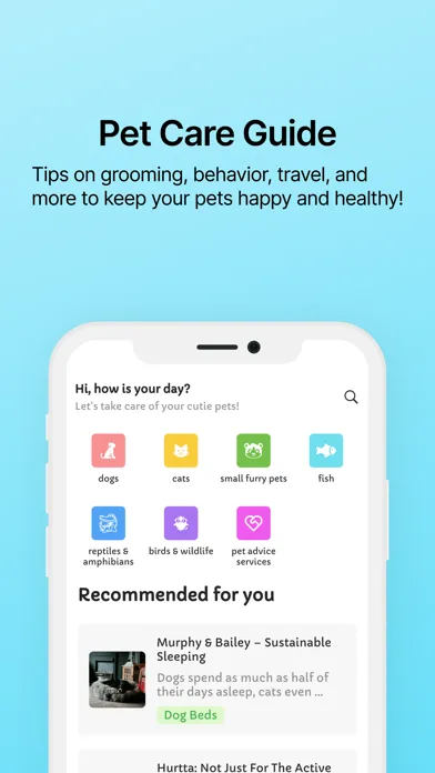 Zrzuty ekranu Pet Guide - Pet Care Tips
