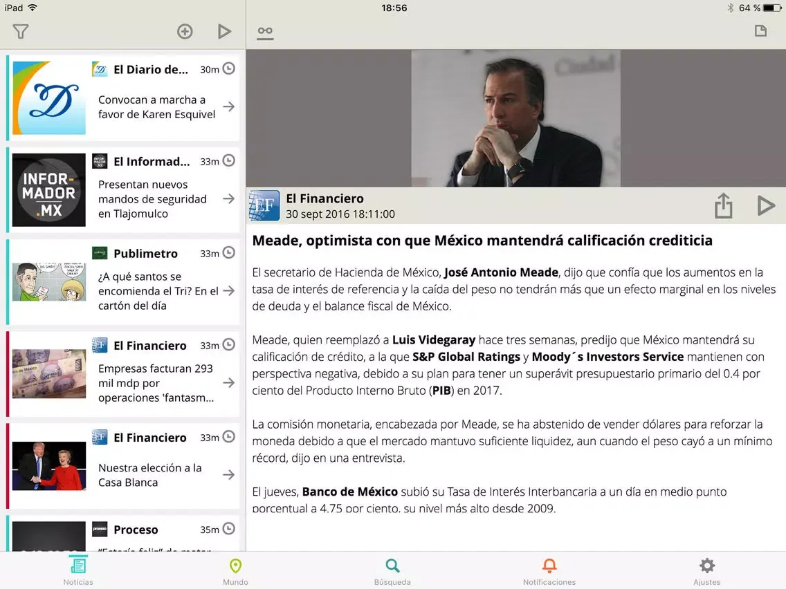 Capturas de pantalla de Mexican News - Mexico RSS Newspapers & Magazines iPad 